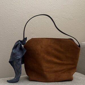Elegant Brown faux Suede Women's Bag